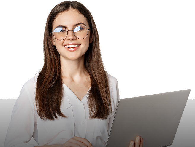 Design To Seo expert holding a laptop with analytics
